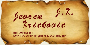 Jevrem Kričković vizit kartica